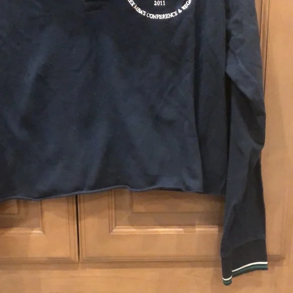 Rolex quarter button long sleeve cropped boxy polo MBA regatta flag embroidery